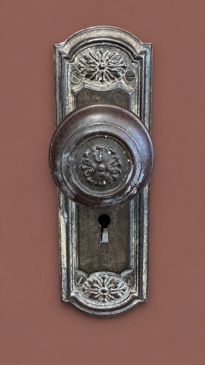 Original House Door Knob and Escutcheon by Maker unrecorded