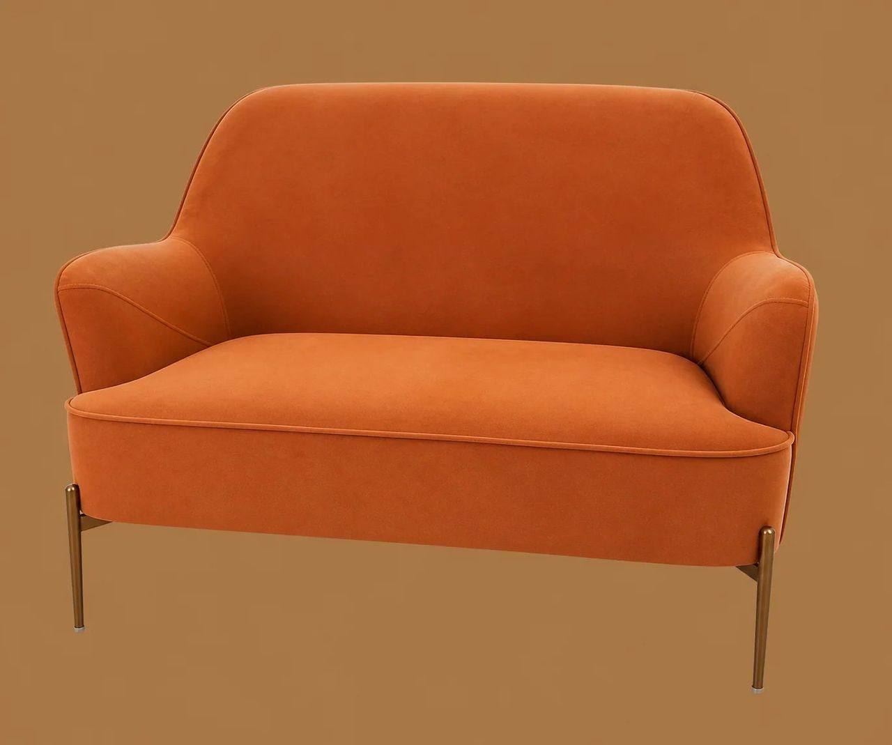 Orange Loveseat by Maker unrecorded