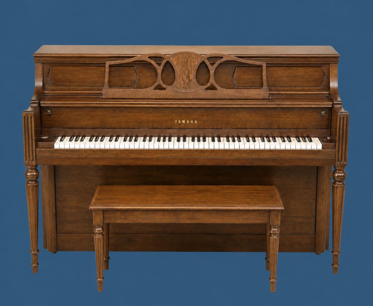 Vintage Yamaha Upright Piano and Bench by Yamaha Corporation