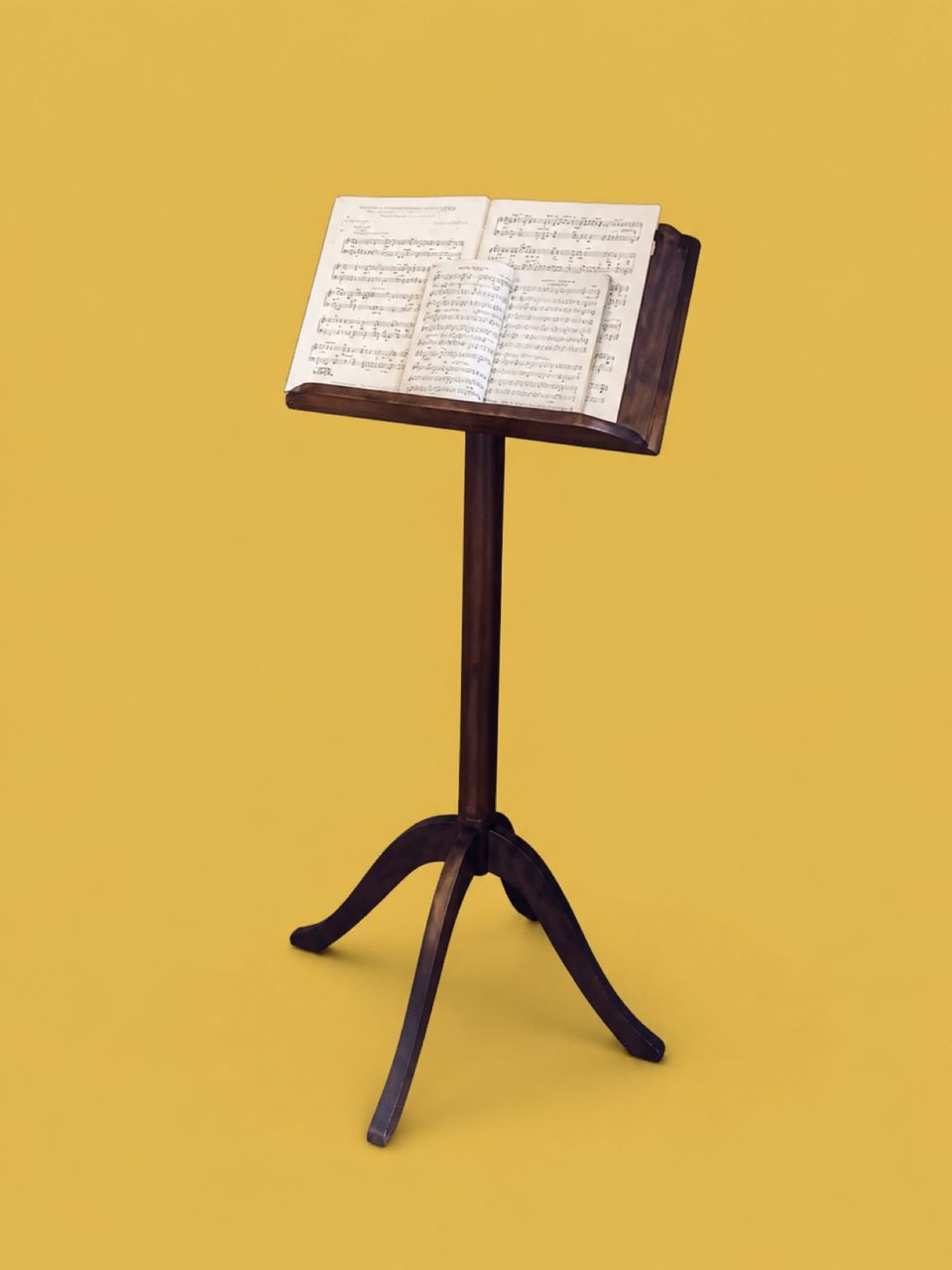 Wooden Music Stand with Open Score by Maker unrecorded