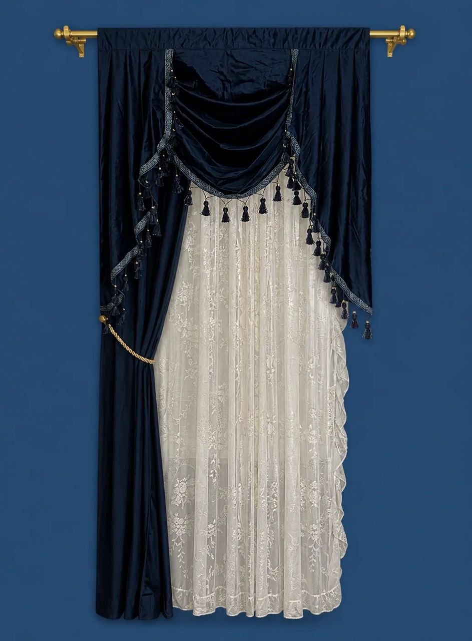 Tasseled Curtain Set by Maker unrecorded