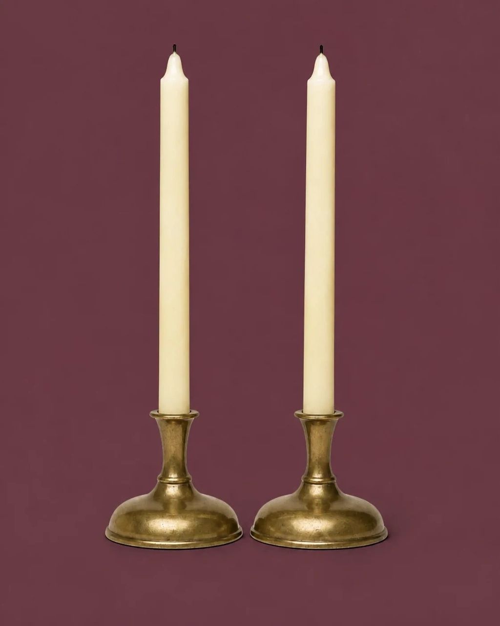 Pair of Brass Candlesticks by Maker unrecorded