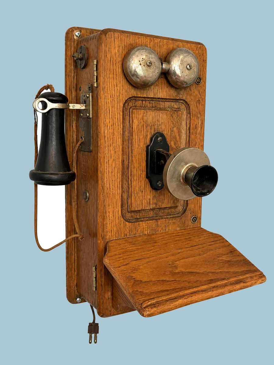 Antique Wall Telephone by Maker unrecorded