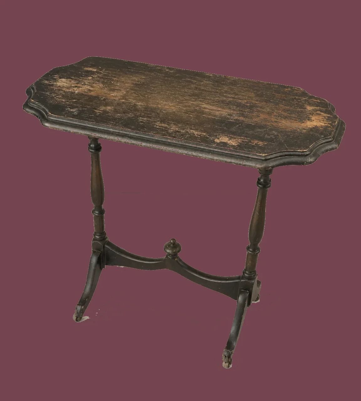 Small Distressed Side Table by Maker unrecorded