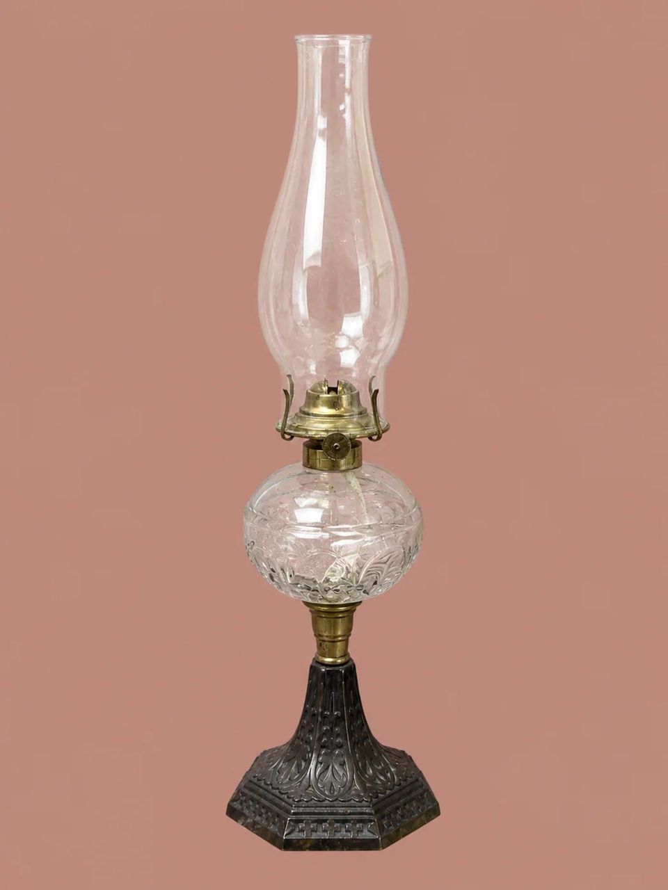 Pressed-Glass Oil Lamp by Maker unrecorded