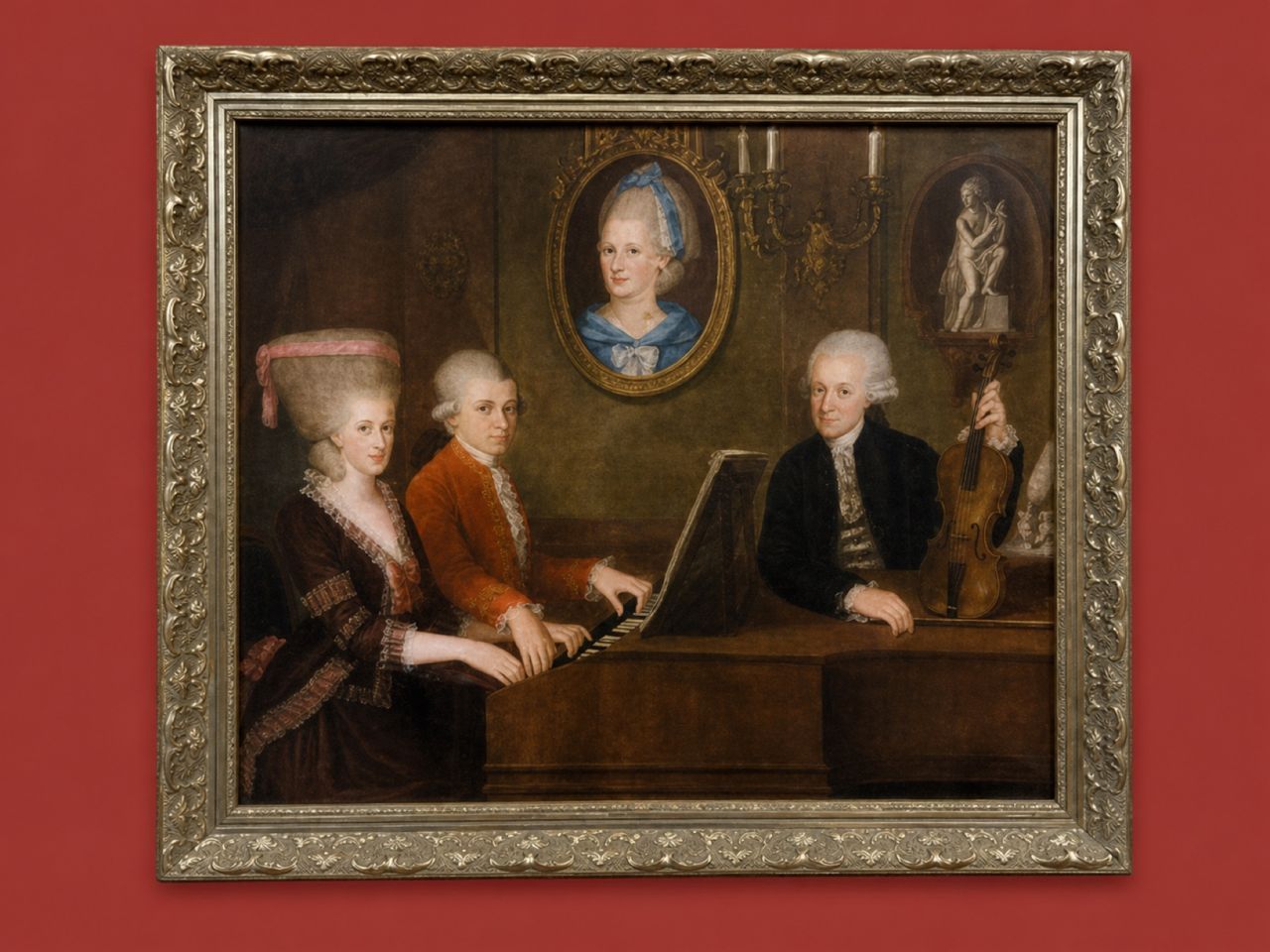 The Mozart Family (Portrait of the Mozart Family) by Johann Nepomuk della Croce (Austrian, 1736–1819), traditionally attributed