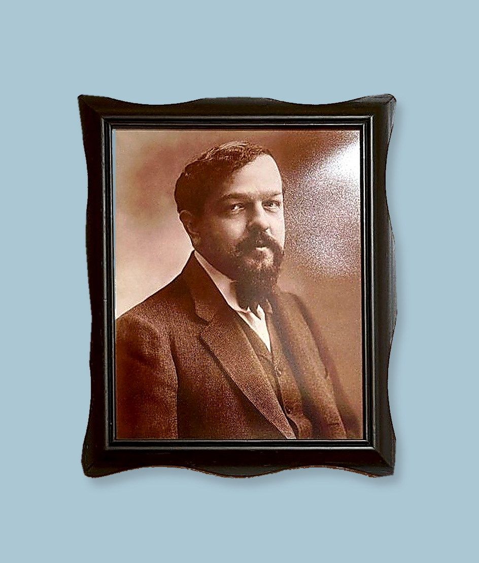 Portrait de Claude Debussy (Portrait of Claude Debussy) by Pierre Louÿs; school print after his 1894 photograph