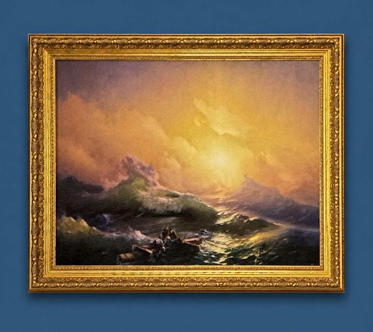 Sunlit Mountain and Water Landscape by Artist unrecorded