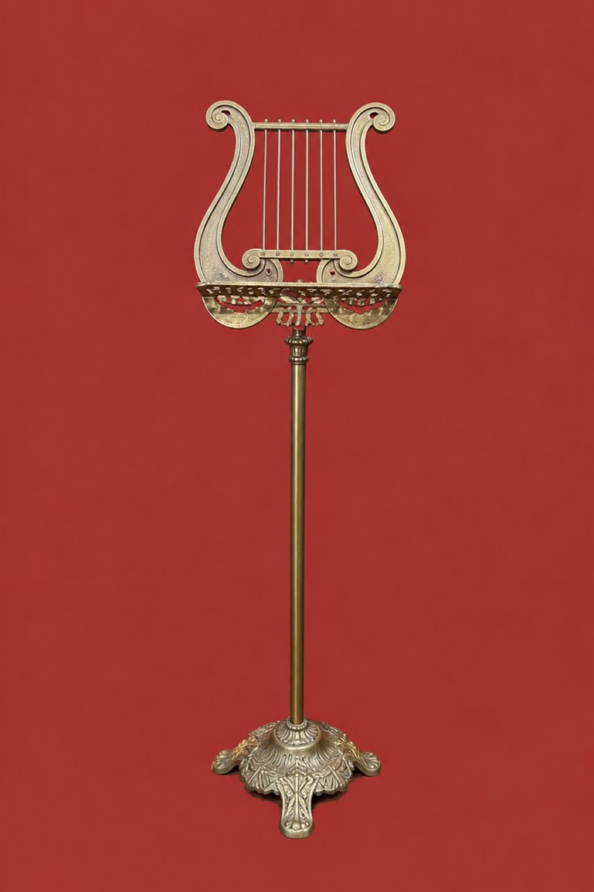 Brass Lyre Music Stand by Maker unrecorded