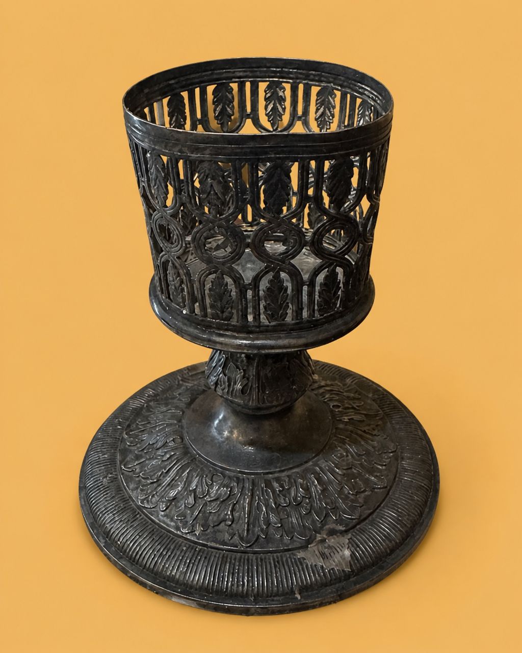 Ornate Openwork Metal Holder by Maker unrecorded