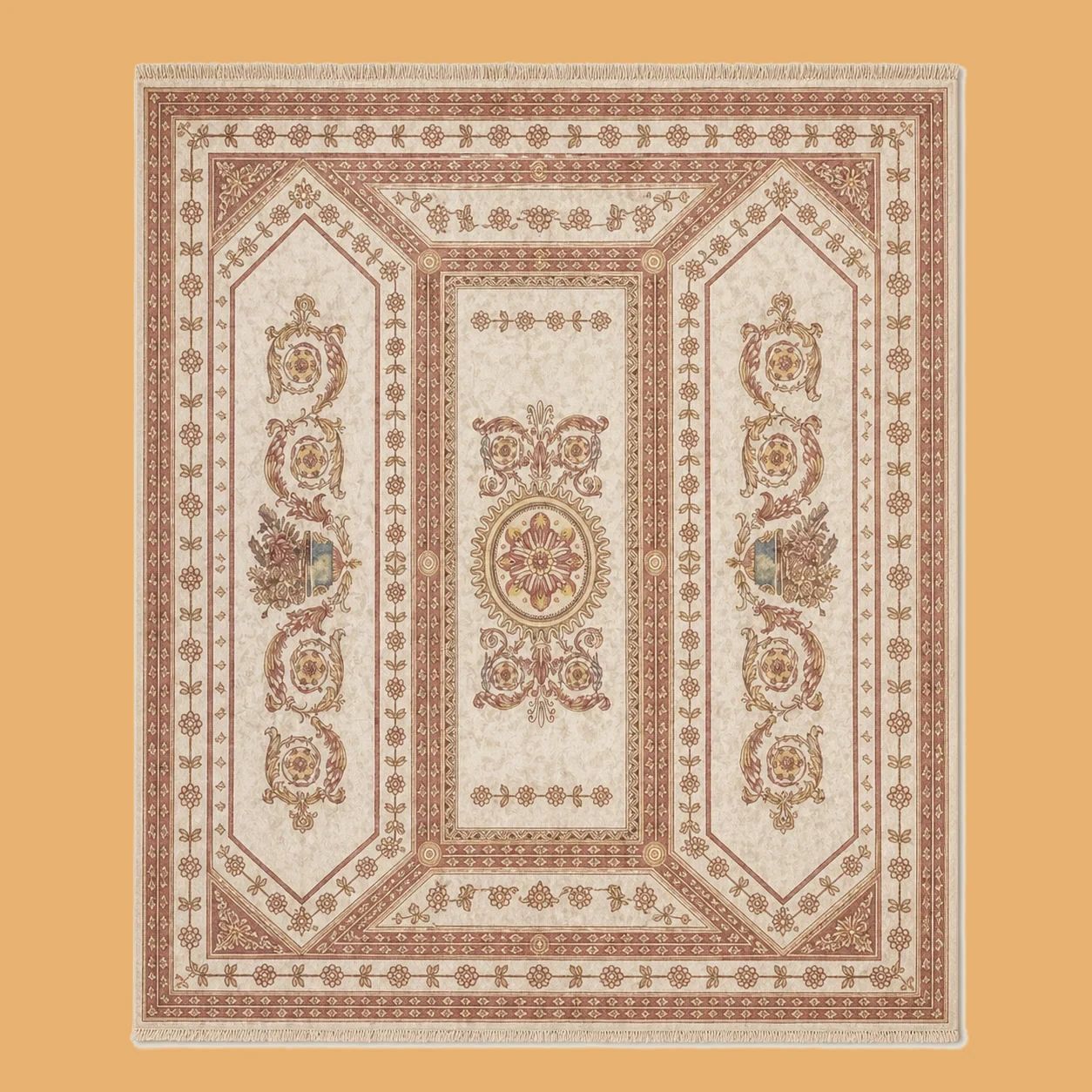 Patterned Room Rug by Maker unrecorded