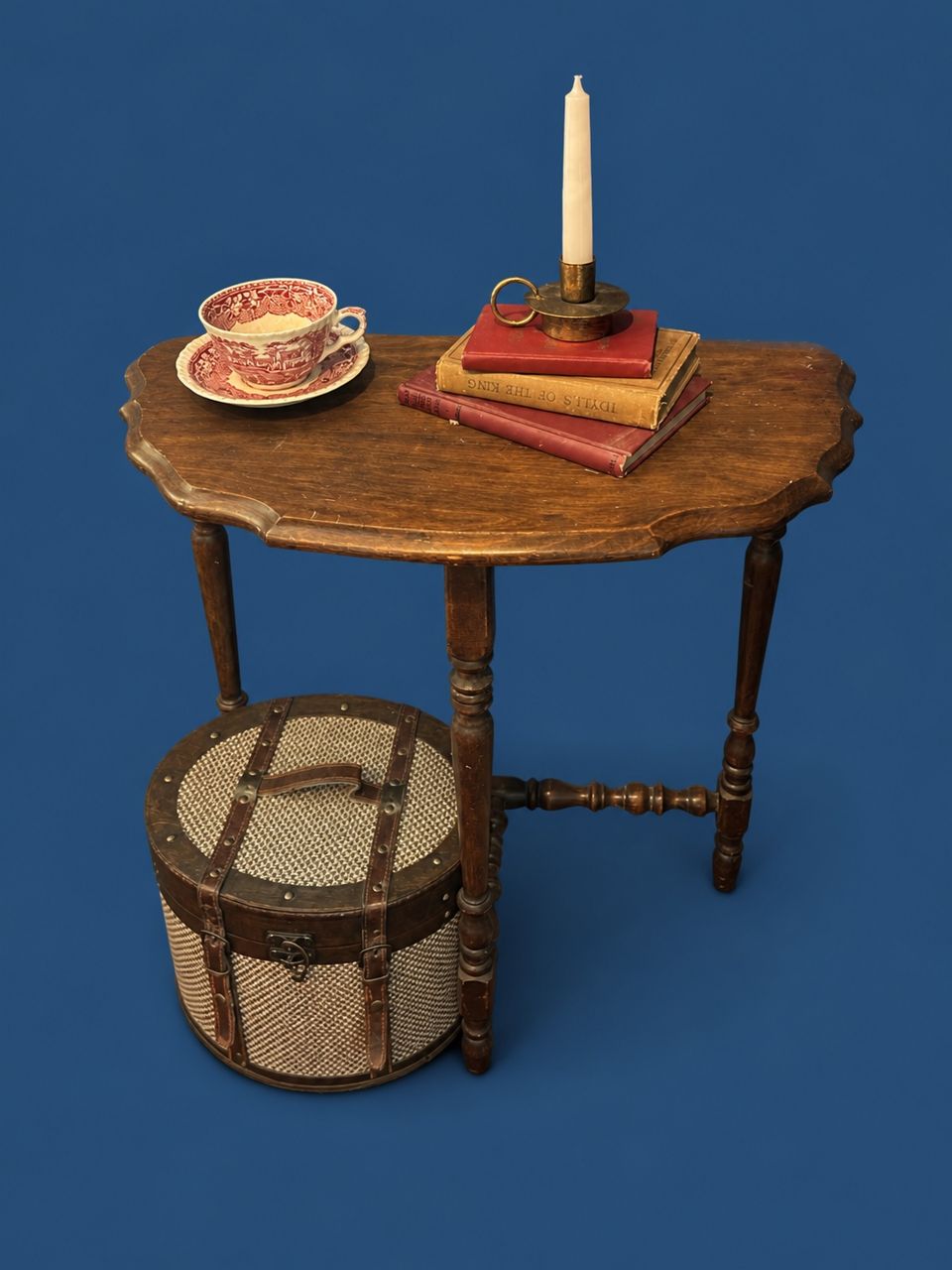 Oval Side Table Display by Makers unrecorded