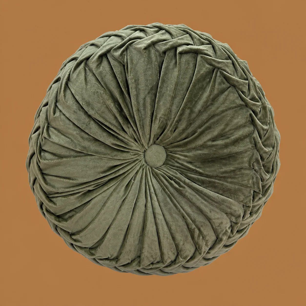 Round Pleated Pillow by Maker unrecorded