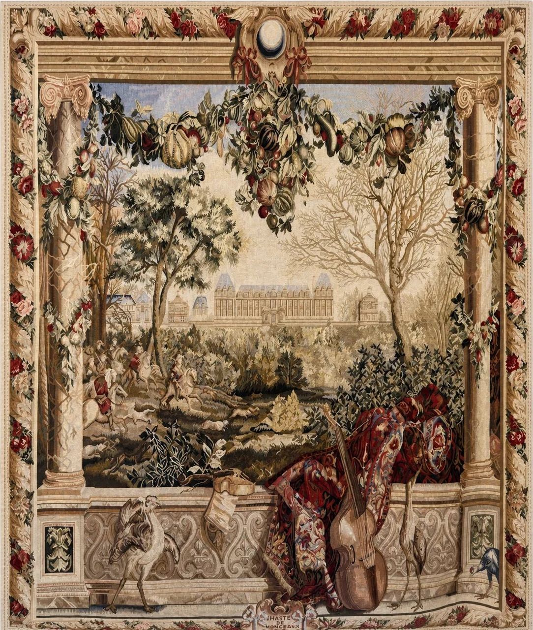 Château of Monceaux / Month of December, from Les Maisons Royales by Gobelins Manufactory, workshop of Jean de la Croix, after cartoons following designs by Charles Le Brun
