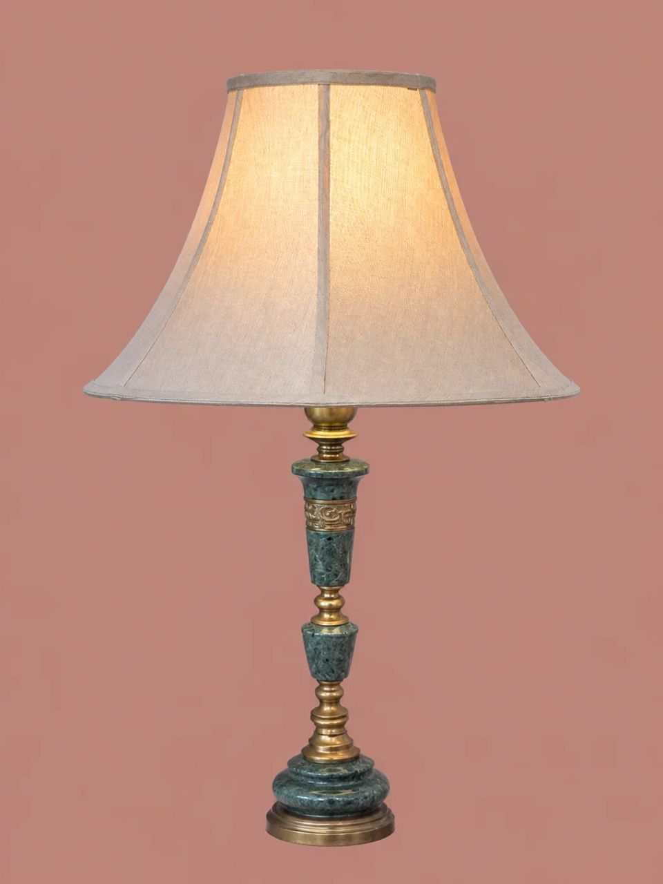 Marble and Brass Table Lamp by Maker unrecorded
