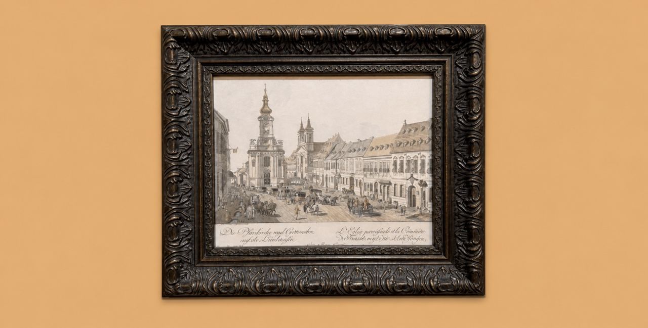 Die Pfarrkirche und Gottesacker auf der Landstrasse by Johann Andreas Ziegler