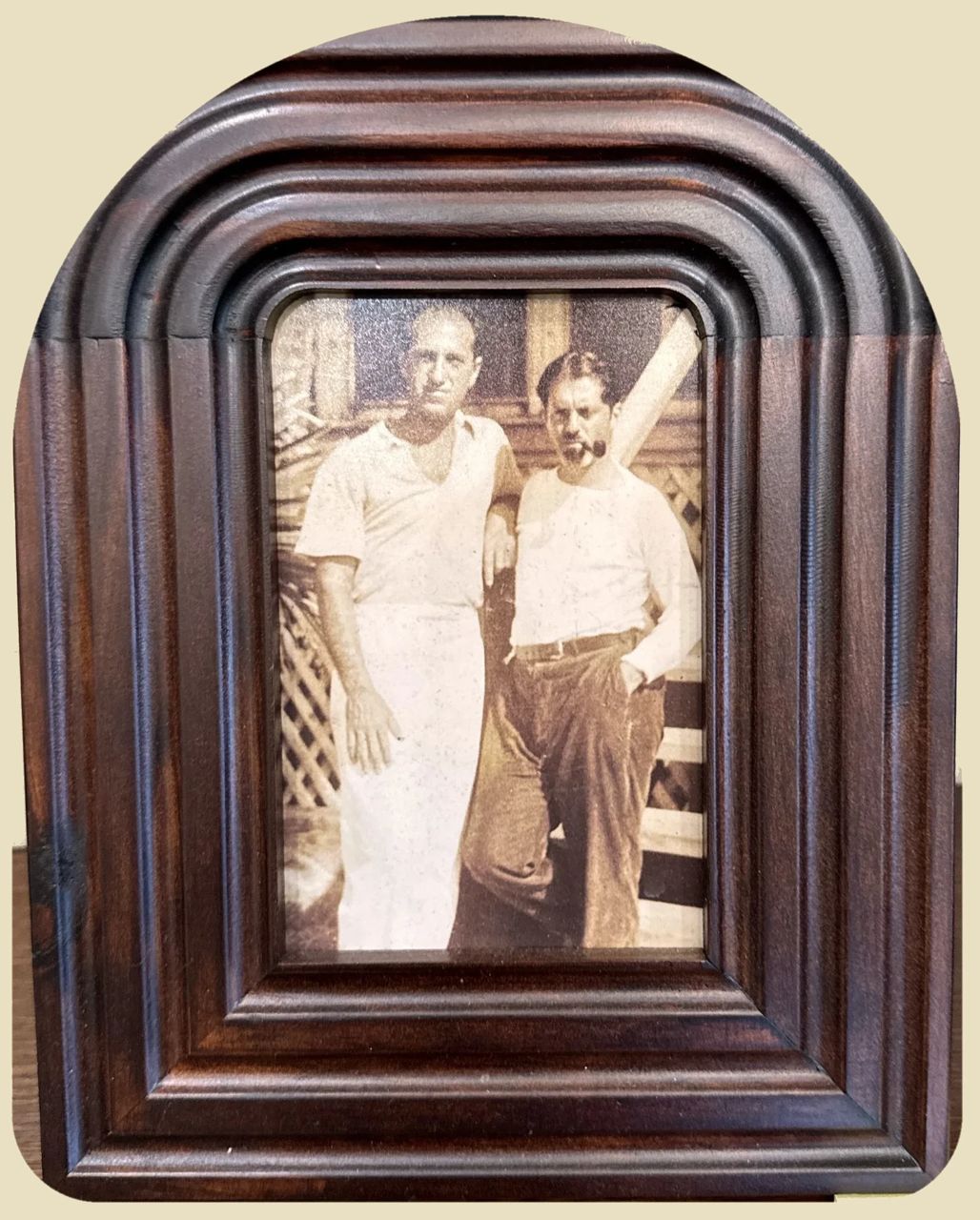 Untitled (candid portrait of two men) by Photographer unknown