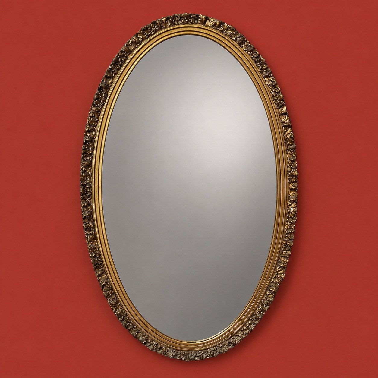 Oval Gilt Mirror by Maker unrecorded