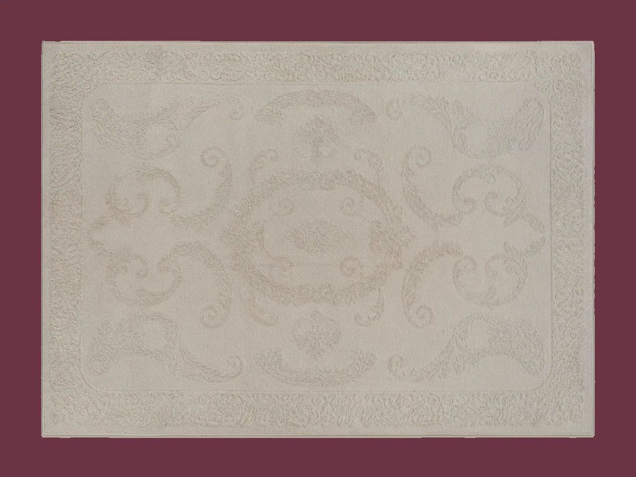 White Tonal Room Rug by Maker unrecorded