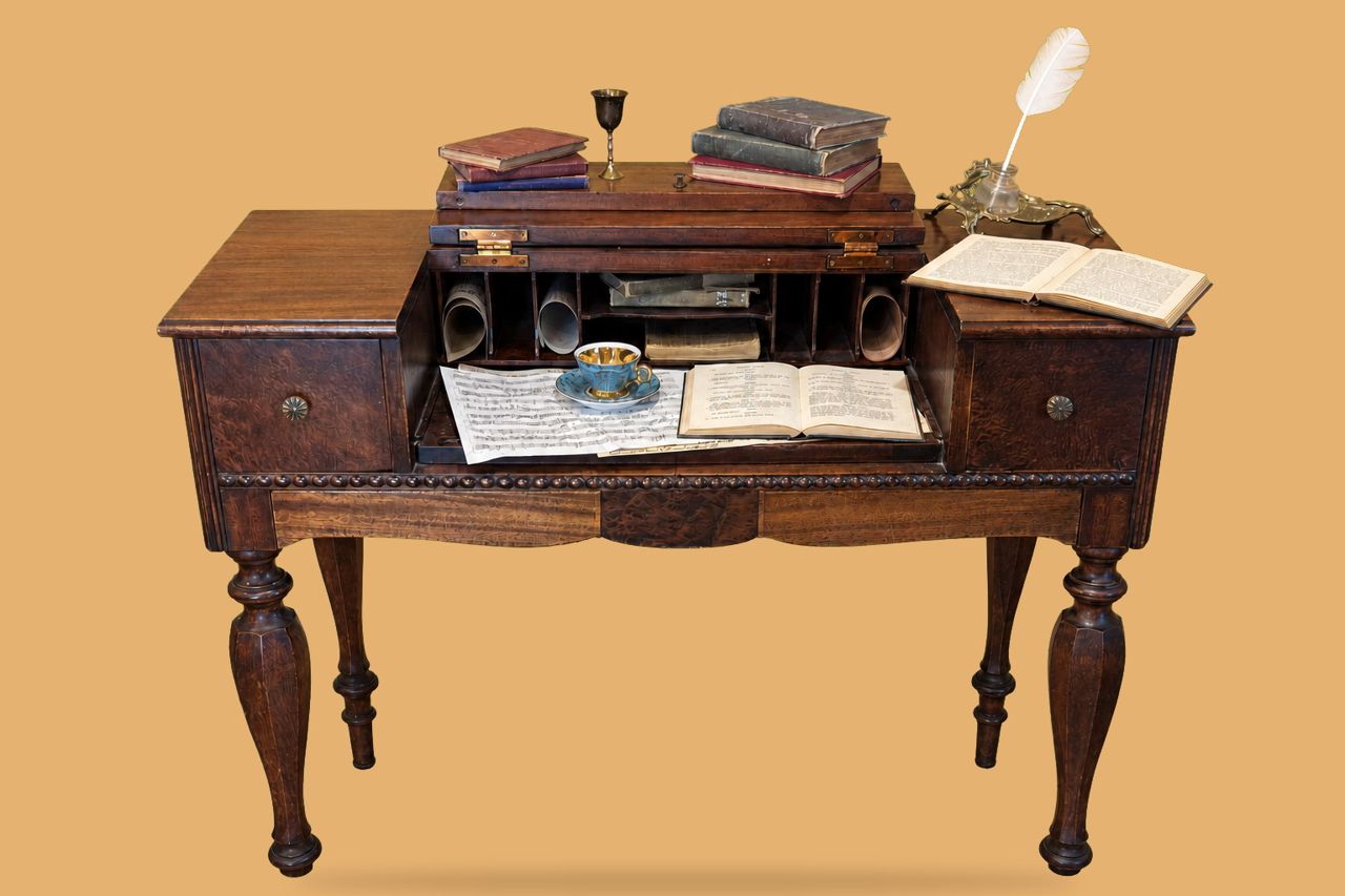 Drop-Front Writing Desk by Maker unrecorded