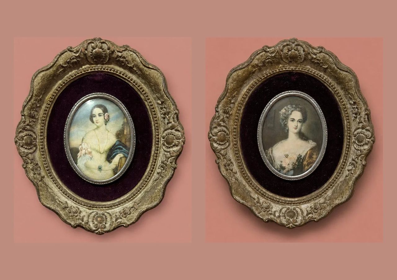 Portrait Miniatures of Women (Pair) by Artist unknown