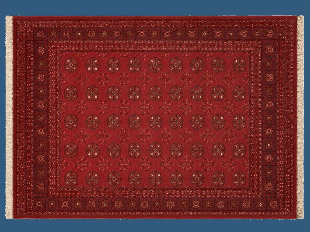 Red Medallion Rug by Maker unrecorded
