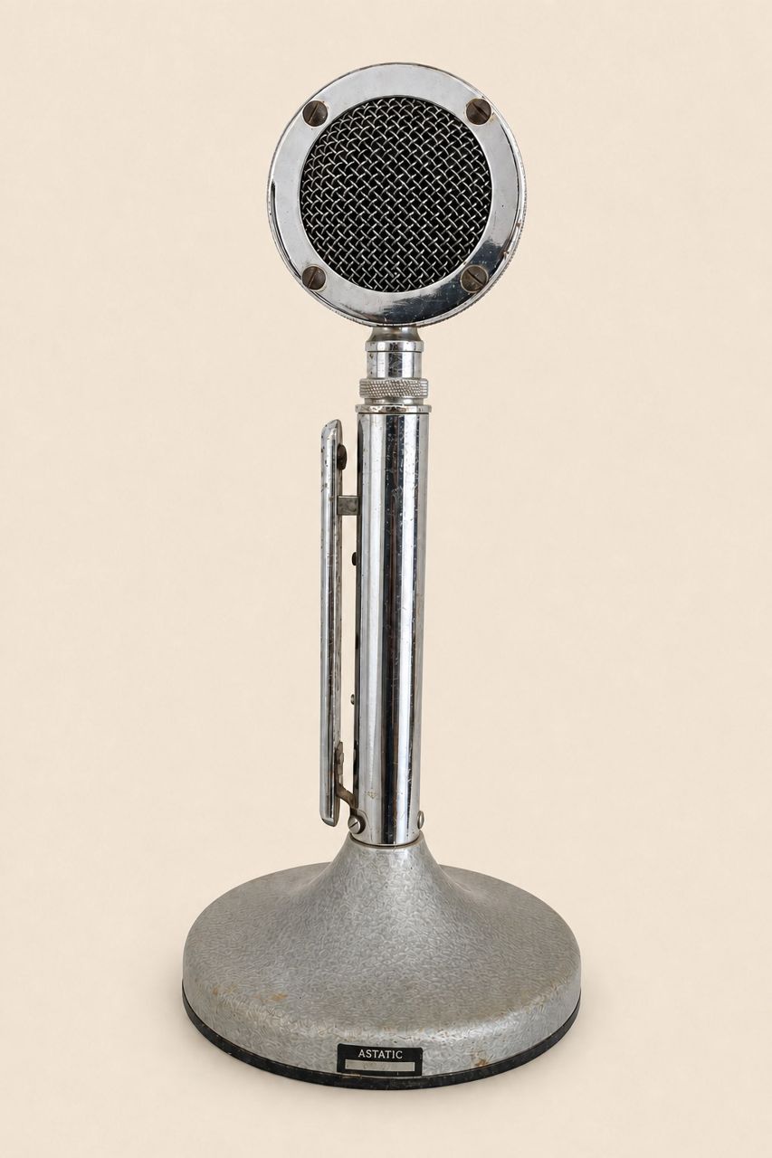 Astatic Table Microphone and Stand by Astatic (brand visible); model unconfirmed
