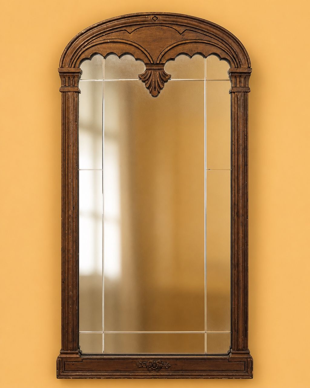 Arched Wooden Pier Mirror by Maker unrecorded