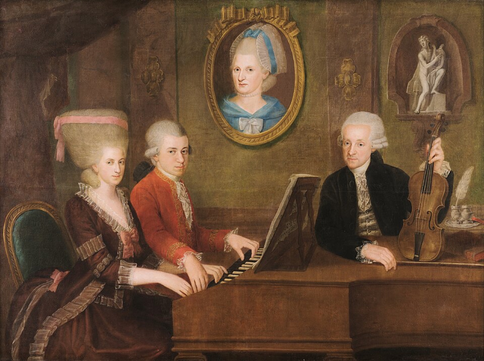 The Mozart Family (Portrait of the Mozart Family) by Johann Nepomuk della Croce